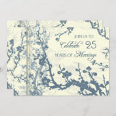 ブルーフローラ25周年記念招待状カード 招待状 (正面/裏面)