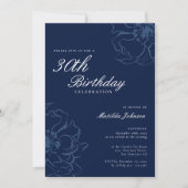 ブルーフローラ30th誕生日パーティー 招待状 (正面)