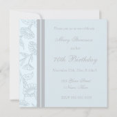 ブルーフローラ70番目のバースデーパーティ招待状 招待状 (裏面)