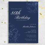 ブルーフローラ80th誕生日パーティー 招待状<br><div class="desc">ブルーフローラ80th Birthday Partyへの招待。招待状の祝ゲストは、この画期的な誕生日の招待とスタイルでシンプルは、洗練された青いフローラデザインを搭載したエレガント。ソフトな色合いと清潔なレイアウトは、特別な機会に最適なタイムレスな外観を作り出す。シンプルで美しいを鑑賞する人に理想的な、この招待は、優雅で思い出に残るお祝いのトーンを設定する。</div>