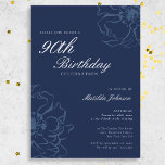 ブルーフローラ90th誕生日パーティー 招待状<br><div class="desc">ブルーフローラ90th Birthday Partyへの招待。招待状の祝ゲストは、この画期的な誕生日の招待とスタイルでシンプルは、洗練された青いフローラデザインを搭載したエレガント。ソフトな色合いと清潔なレイアウトは、特別な機会に最適なタイムレスな外観を作り出す。シンプルで美しいを鑑賞する人に理想的な、この招待は、優雅で思い出に残るお祝いのトーンを設定する。</div>
