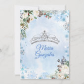 ブルーフローラ&ウィンターホリデーミクリン誕生日 招待状 (裏面)