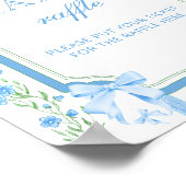 ブルーフローラ&バウ赤ちゃんシャワーおむつラッフルポスター ポスター (角)