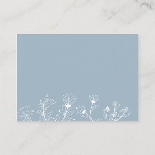 ブルーフローラ「ベビー用の本」赤ちゃんシャワー エンクロージャーカード (裏面)