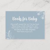 ブルーフローラ「ベビー用の本」赤ちゃんシャワー エンクロージャーカード (正面)