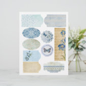 ブルーフローラ&レーススクラップブック装飾シート (スタンド正面)