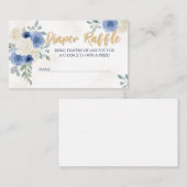 ブルーフローラ&金ゴールドおむつラッフルエンクロージャカード エンクロージャーカード (正面/裏面)