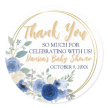 ブルーフローラ&金ゴールドクラシックルーンステッカークラシックRou