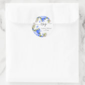 ブルーフローラ-RSVPクラシックラウンドステッカー ラウンドシール (バッグ)