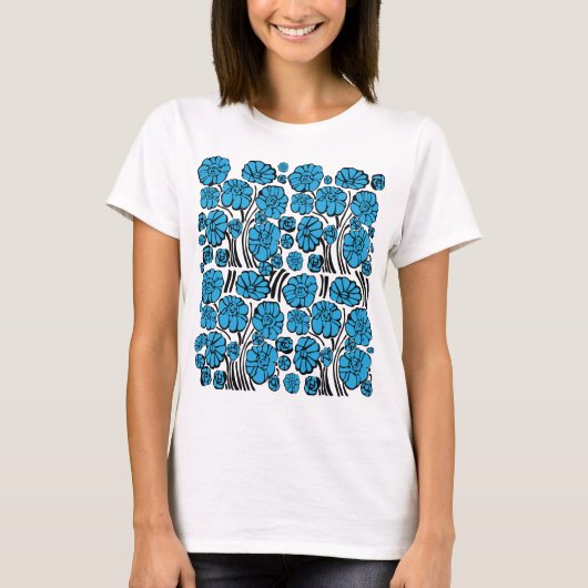 ブルーフローラ Tシャツ (正面)
