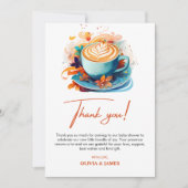 ブルーフローラAベビーはコーヒーの赤ちゃんシャワーを醸造している サンキューカード (正面)