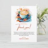 ブルーフローラAベビーはコーヒーの赤ちゃんシャワーを醸造している サンキューカード (スタンド正面)