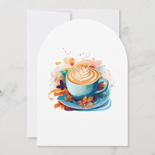 ブルーフローラAベビーはコーヒーの赤ちゃんシャワーを醸造している 招待状 (裏面)