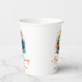 ブルーフローラAベビーはコーヒーの赤ちゃんシャワーを醸造している 紙コップ (左)