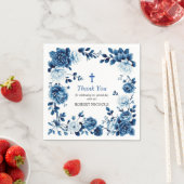 ブルーフローラChinoiserieボーイバプテスマ スタンダードカクテルナプキン (インサイチュ)