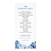 ブルーフローラChinoiserie牡丹ウェディングプログラム ラックカード (裏面)