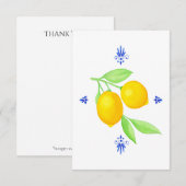 ブルーフローリッシュズサンキューカード付きレモン サンキューカード (正面/裏面)