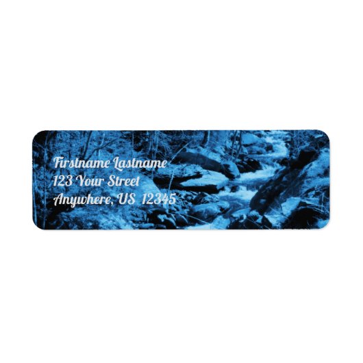 ブルーフローリングブルックファンタジーアートアドレス ラベル (正面)