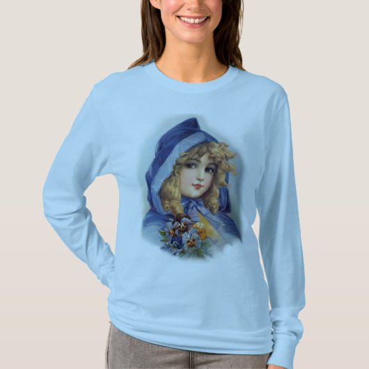 ブルーフードの女の子 Tシャツ (正面)