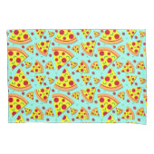 ブルーフードボーイズのペペローニピザパターン(の模様が)あるスライス 枕カバー (正面)