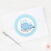 ブルーフールズボーイベビーシャワー ラウンドシール (封筒)