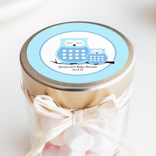 ブルーフールズボーイベビーシャワー ラウンドシール