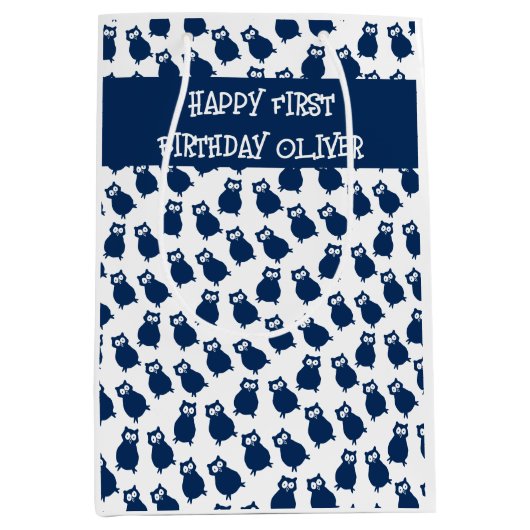 ブルーフールズ誕生日パーティー ミディアムペーパーバッグ (正面)