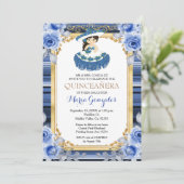 ブルーフ王室のラワーズ金ゴールドキンセアニェラ招待状 招待状 (スタンド正面)