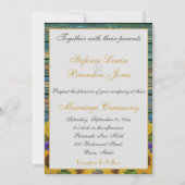 ブルーフ素朴ェンとデイジー動揺して（きらきら） 招待状 (裏面)