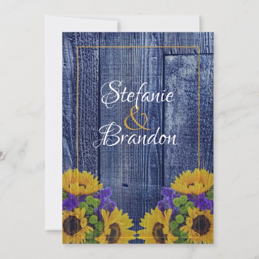 ブルーフ素朴ェンスとデイジー 招待状 (正面)