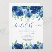 ブルーフ素朴ラワーズブライダルシャワー招待 招待状 (正面/裏面)