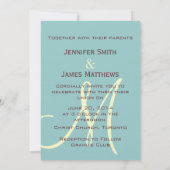 ブルーブエレガントラウンモノグラム結婚式招待状 招待状 (裏面)