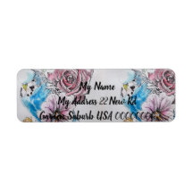 ブルーブギーバラウォーターカラー差出人住所ラベル