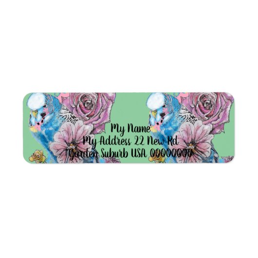 ブルーブギーバラウォーターカラー差出人住所ラベル ラベル (正面)