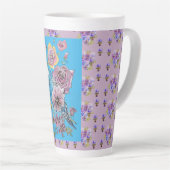 ブルーブジウオーターカラーフローラレディースラテマグ カフェラテマグ (右アングル)