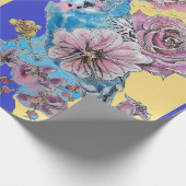 ブルーブジーバラアートフラワーウォーターカラーラッピング ラッピングペーパー (角)