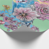 ブルーブジーバラアートフラワーウォーターカラーラッピング ラッピングペーパー (角)