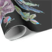 ブルーブジーバラアートフラワーウォーターカラーラッピング ラッピングペーパー (ロールコーナー)