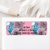 ブルーブジーバラウォーターカラー差出人住所ラベル ラベル (インサイチュ)