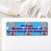 ブルーブジーバラフラワー差出人住所ラベル ラベル (インサイチュ)