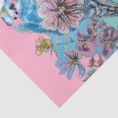 ブルーブジーバラフローラルパターンドフラワーウォーター色 薄葉紙 (詳細)