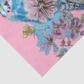 ブルーブジーバラフローラルパターンピンクティッシュペーパー 薄葉紙 (詳細)