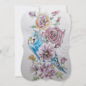 ブルーブジーバラフローラ40th誕生日招待状 招待状 (裏面)