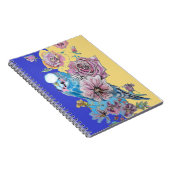 ブルーブジーバラ水彩水彩ネイビーバードノートブック ノートブック (右側)