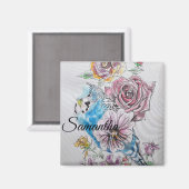 ブルーブジーブジーズバラフラワーフローラ マグネット (正面/裏面)