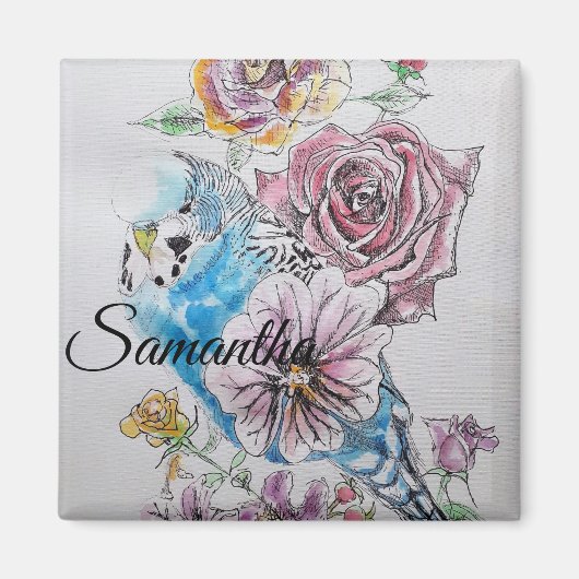 ブルーブジーブジーズバラフラワーフローラ マグネット (正面)