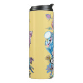 ブルーブジーブッジガーバラウォーターカラーフローラアート タンブラー (回転左)