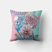 ブルーブジーブッジーズバラフラワーフローラクッション クッション (裏面)