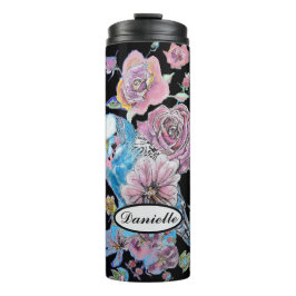 ブルーブジーブデガリガーバラウォーターカラーフローラアート タンブラー