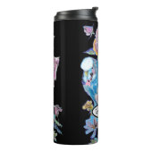 ブルーブジーブデガリガーバラウォーターカラーフローラアート タンブラー (回転左)